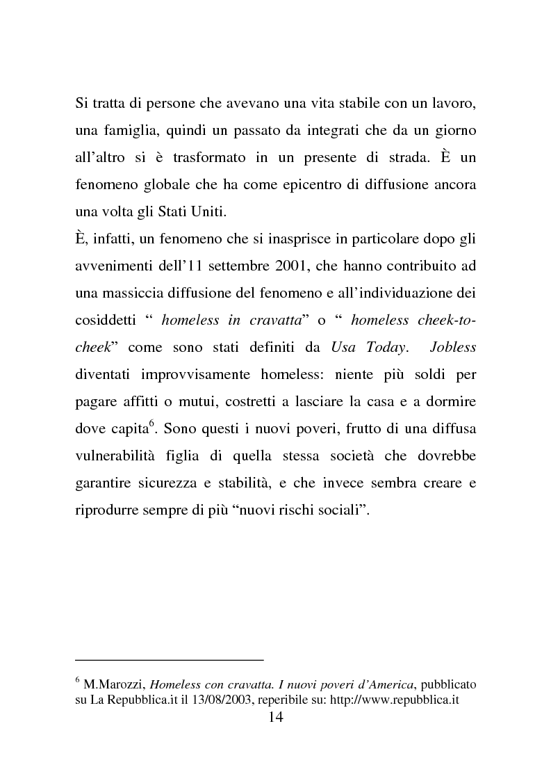 Anteprima della tesi: I nuovi senza dimora: tre nuove tipologie di homeless, Pagina 8