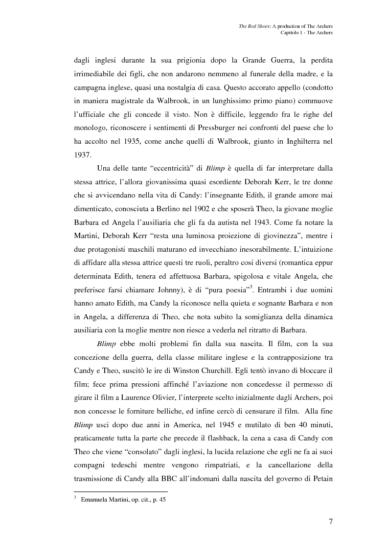 Anteprima della tesi: "The Red Shoes" - a production of The Archers, Pagina 7