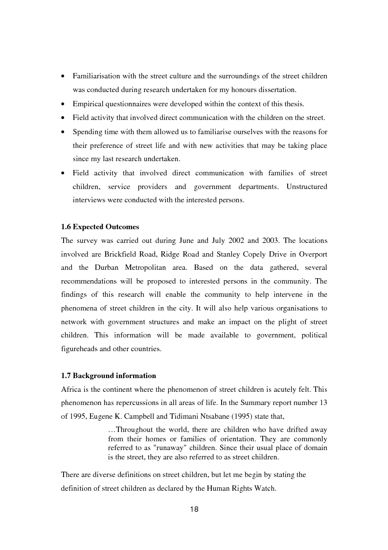 Anteprima della tesi: The phenomenon of street children, Pagina 7