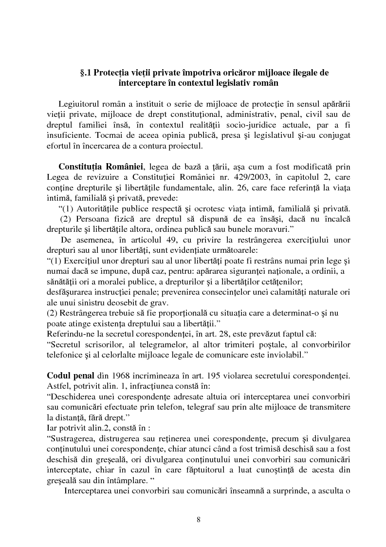 Anteprima della tesi: Incalcarea dreptului la viata privata prin interceptarea de imagini si sunete, Pagina 4