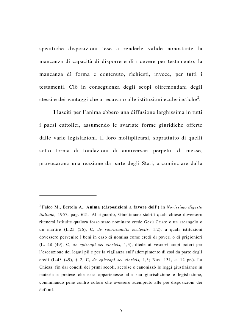 Anteprima della tesi: Le disposizioni a favore dell'anima, Pagina 2