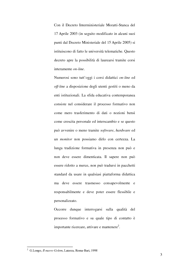 Anteprima della tesi: E-learning: la nuova sfida formativa, Pagina 2