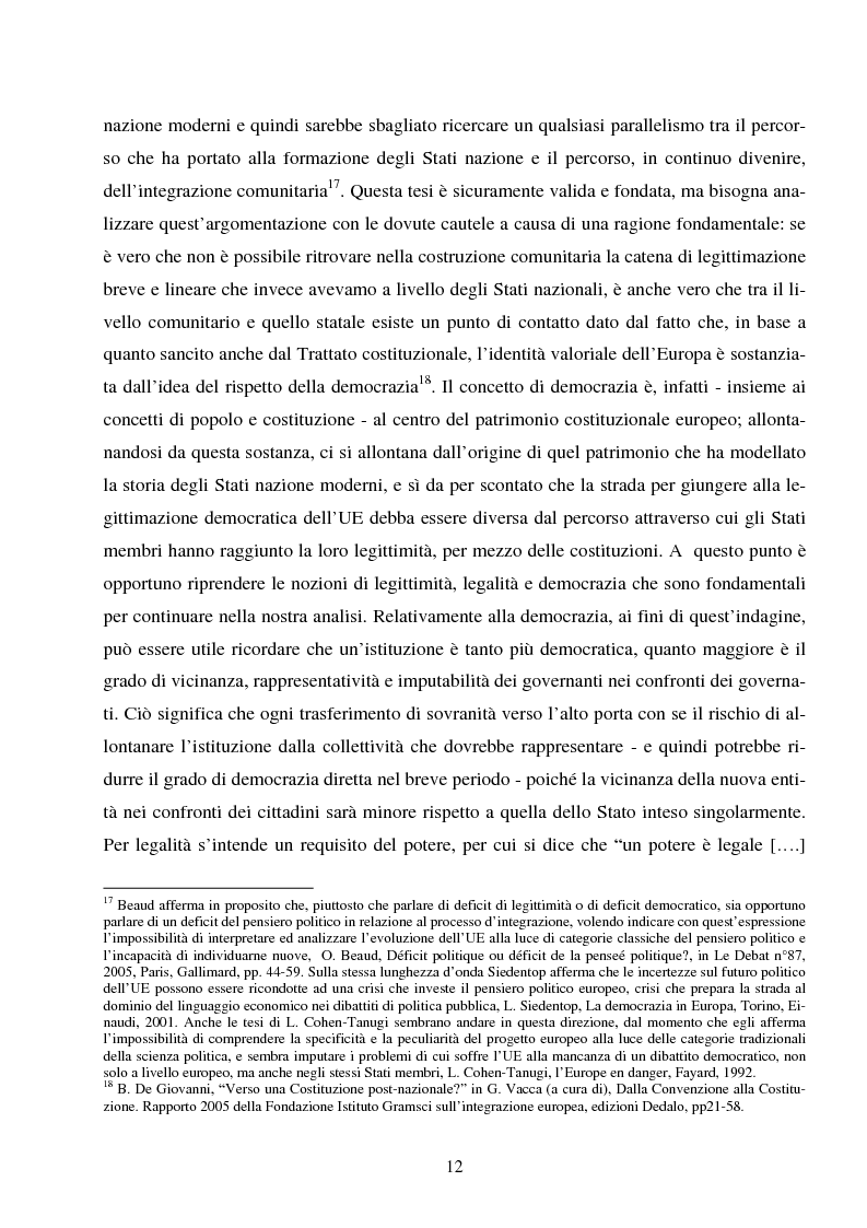 Anteprima della tesi: Cittadinanza e legittimazione nell'Unione europea, Pagina 12