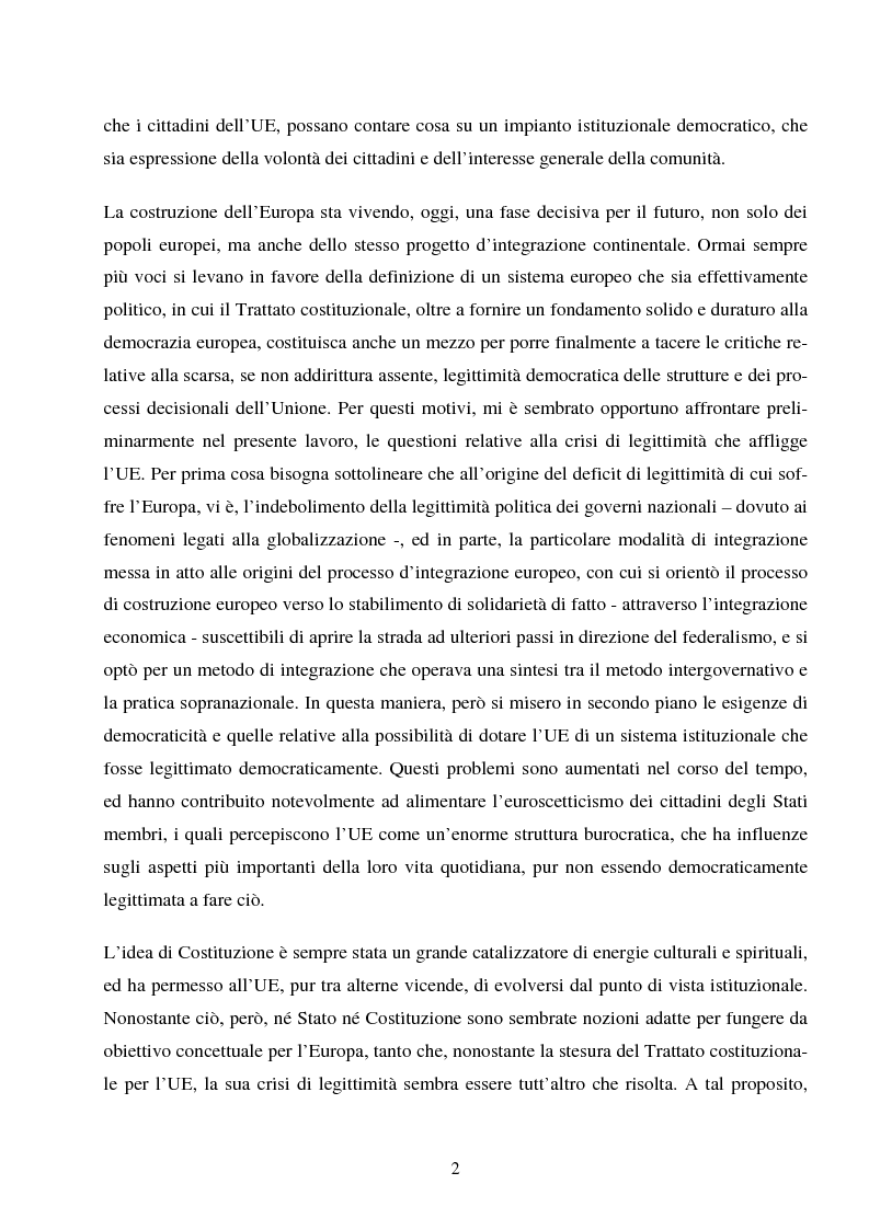Anteprima della tesi: Cittadinanza e legittimazione nell'Unione europea, Pagina 2