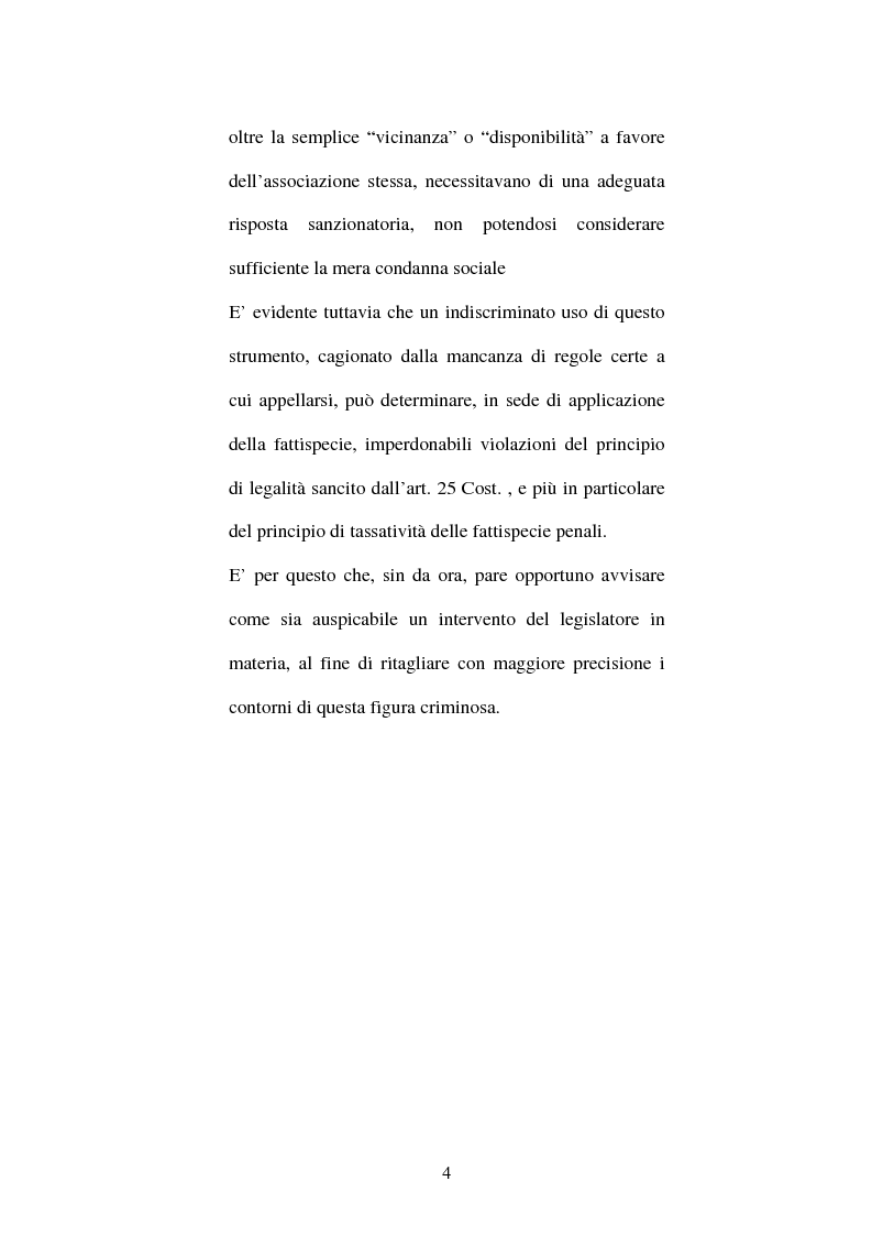 Anteprima della tesi: Concorso eventuale nel reato associativo e rispetto del principio di tassatività, Pagina 2