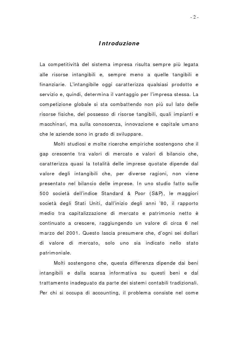 Anteprima della tesi: Impatto degli IAS/IFRS sulla valutazione, contabilizzazione e comunicazione degli intangibles: analisi settore dei media, Pagina 2