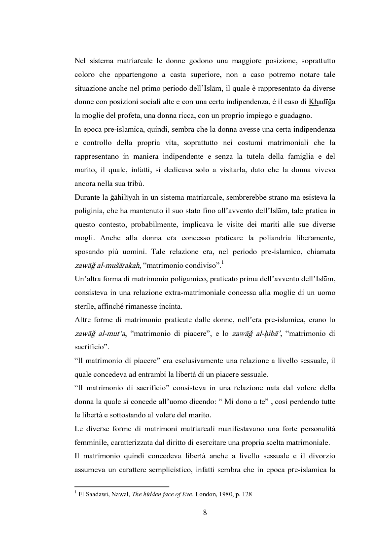 Anteprima della tesi: Donne, proprietà e lavoro nel contesto arabo-islamico. Caso studio Arabia Saudita e Yemen, Pagina 7