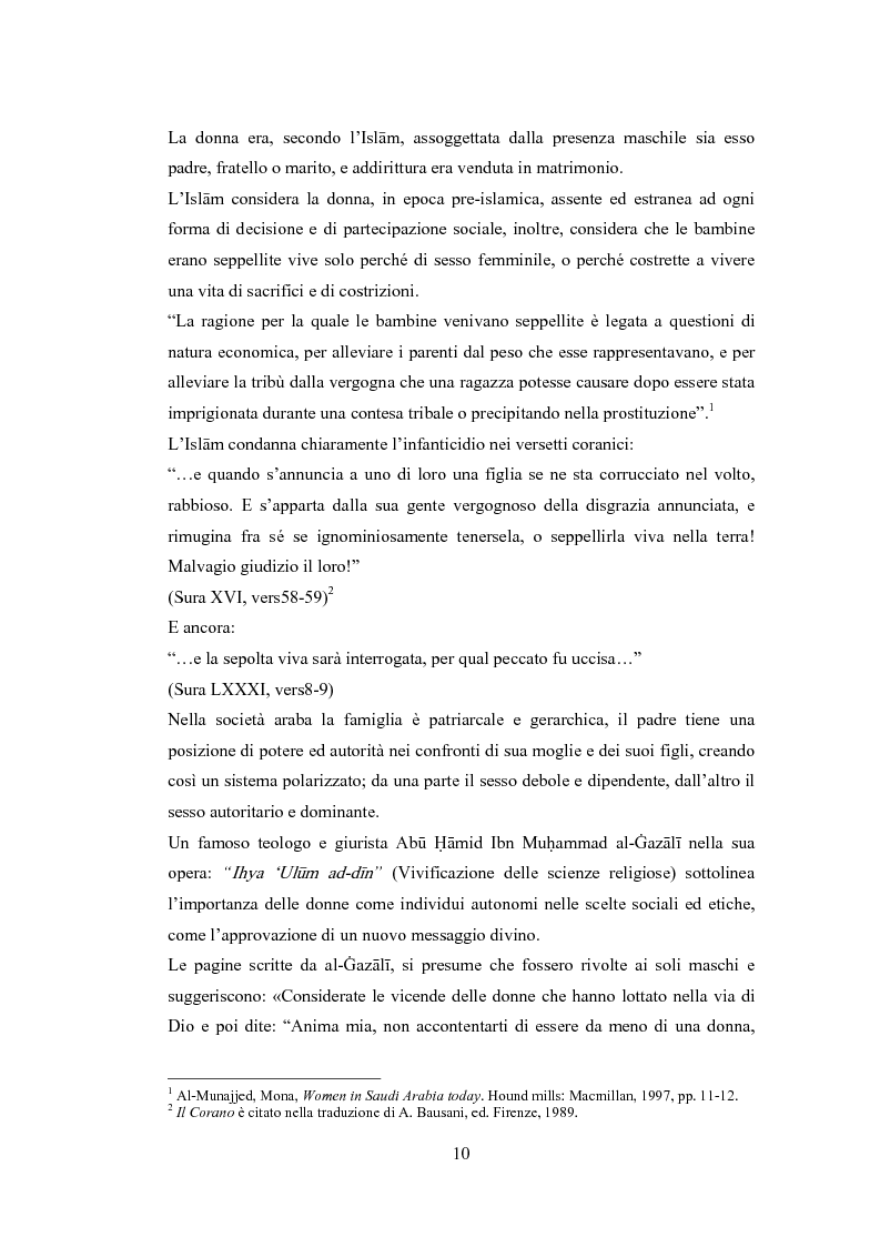 Anteprima della tesi: Donne, proprietà e lavoro nel contesto arabo-islamico. Caso studio Arabia Saudita e Yemen, Pagina 9