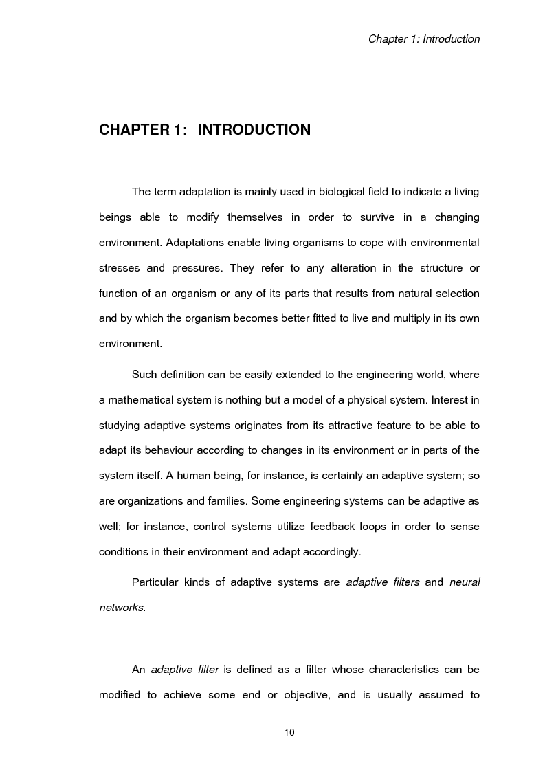 Anteprima della tesi: Adaptive Filtering Algorithms: New and Old, Pagina 2