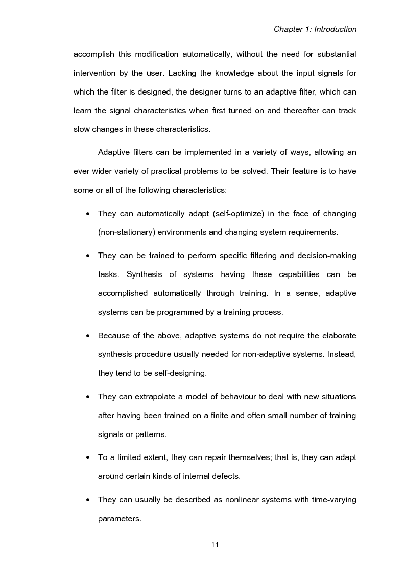 Anteprima della tesi: Adaptive Filtering Algorithms: New and Old, Pagina 3