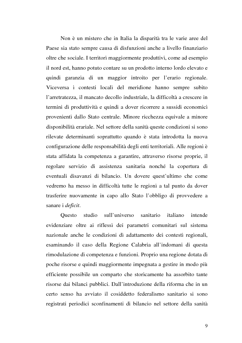 Anteprima della tesi: Vincoli e obblighi comunitari al finanziamento e all'organizzazione del servizio sanitario, Pagina 5