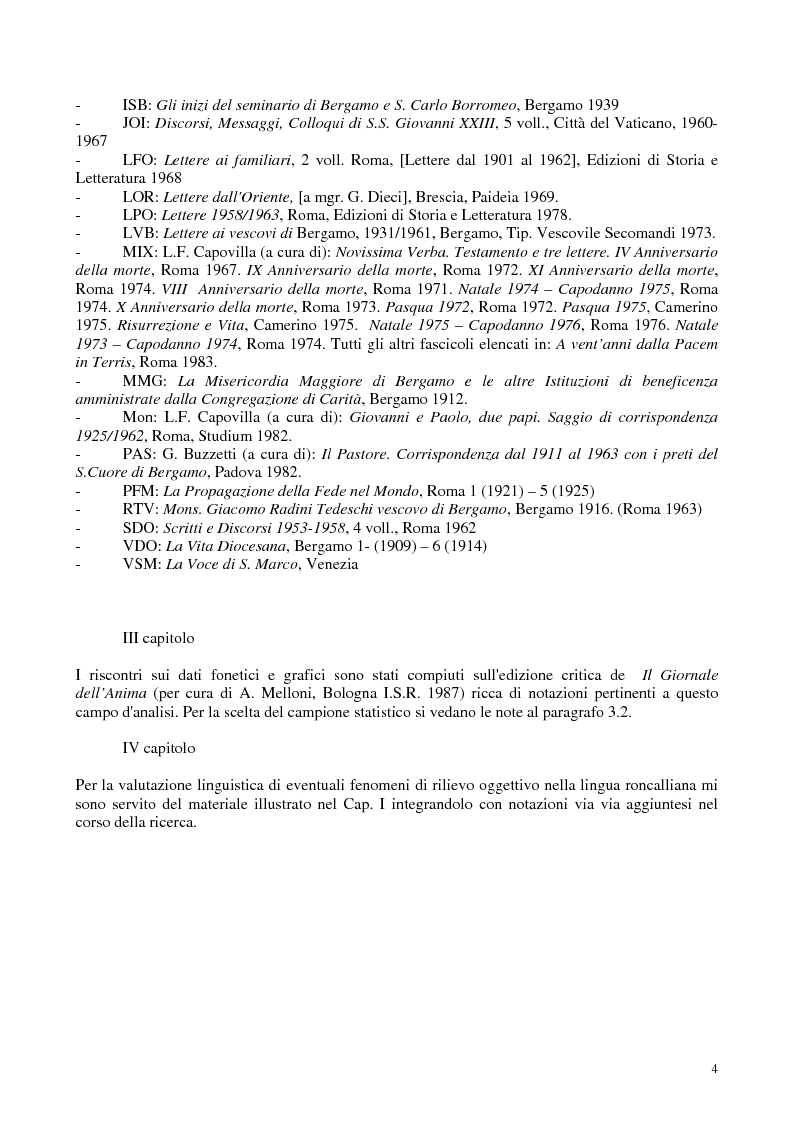Anteprima della tesi: Analisi diacronica sul lessico di A.G.Roncalli / Giovanni XXIII, Pagina 3