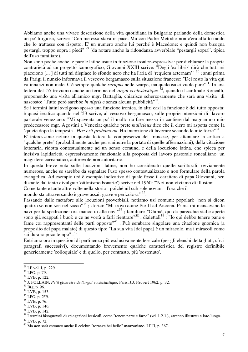 Anteprima della tesi: Analisi diacronica sul lessico di A.G.Roncalli / Giovanni XXIII, Pagina 6