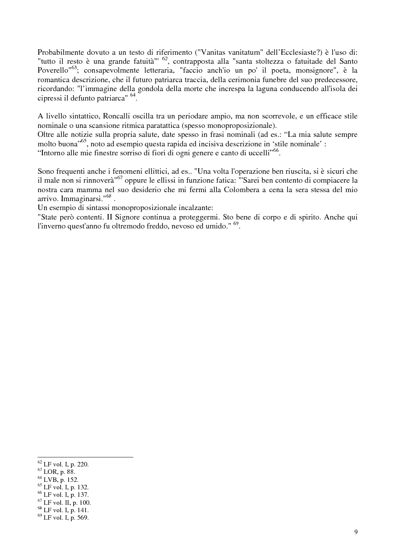 Anteprima della tesi: Analisi diacronica sul lessico di A.G.Roncalli / Giovanni XXIII, Pagina 8