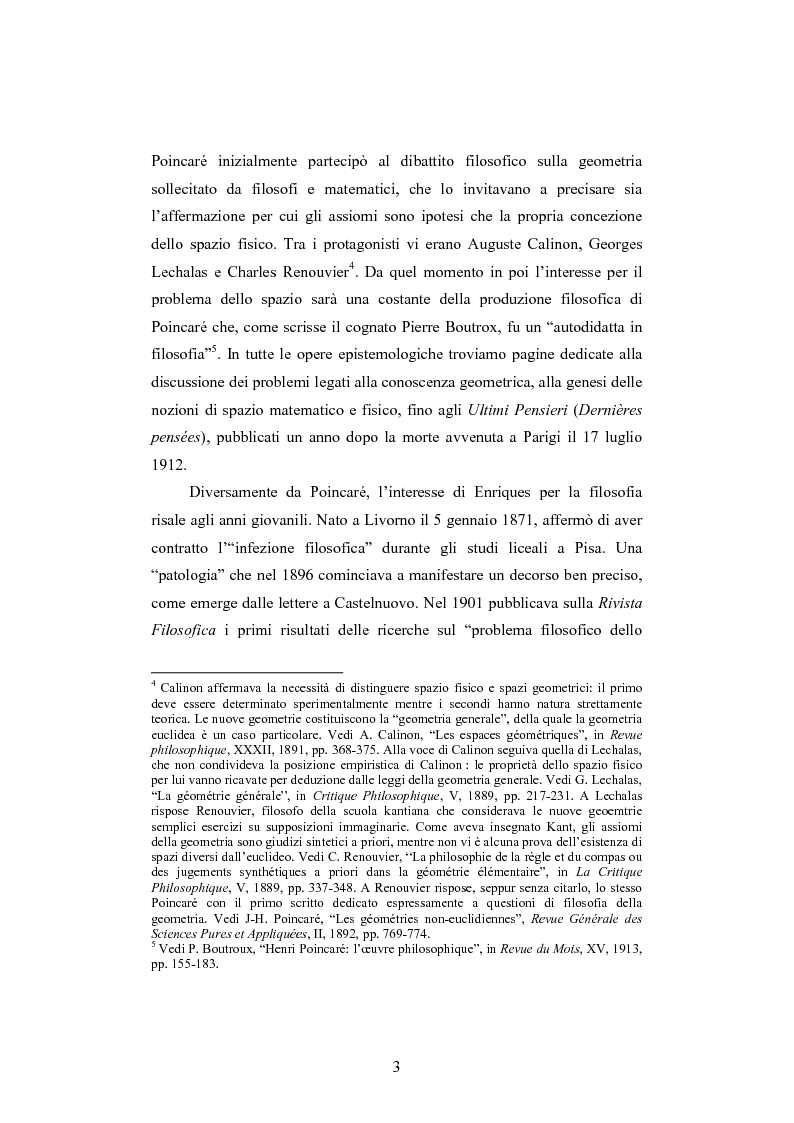 Anteprima della tesi: Lo spazio tra ragione ed esperienza. Jules-Henri Poincaré e Federigo Enriques: due prospettive a confronto, Pagina 3
