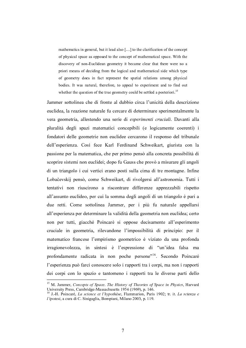 Anteprima della tesi: Lo spazio tra ragione ed esperienza. Jules-Henri Poincaré e Federigo Enriques: due prospettive a confronto, Pagina 7