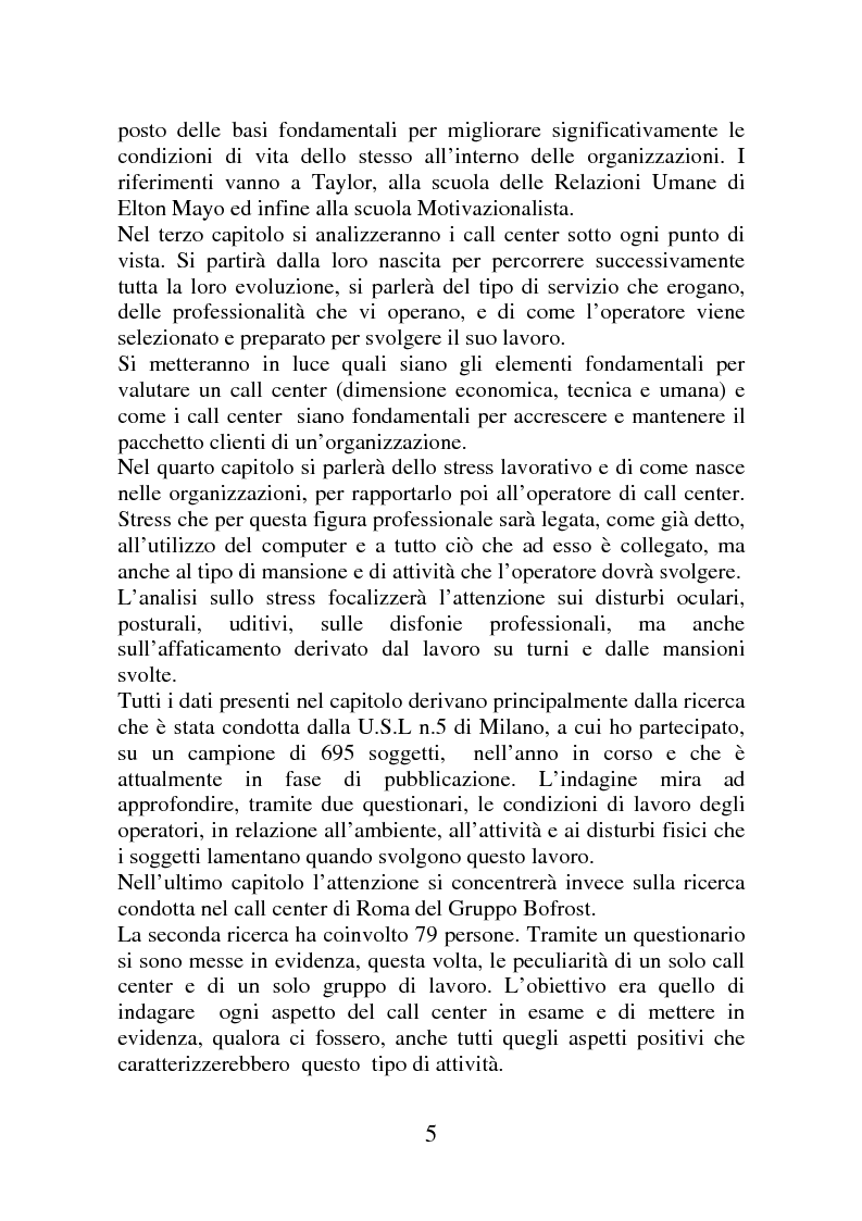 Anteprima della tesi: Il fattore umano nei call center, Pagina 2