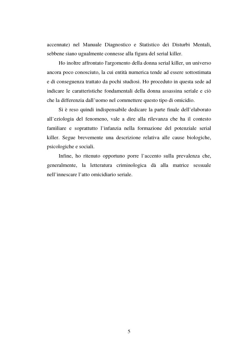 Anteprima della tesi: La figura del serial killer: aspetti della psicosessualità deviata, Pagina 2
