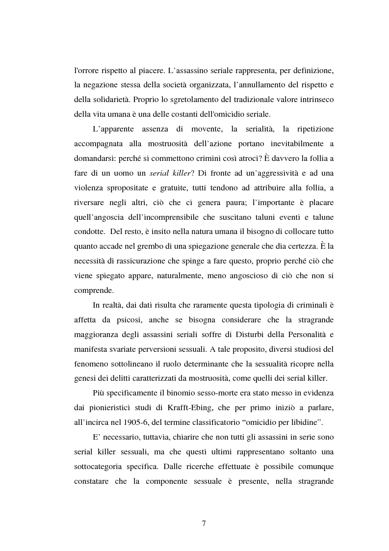 Anteprima della tesi: La figura del serial killer: aspetti della psicosessualità deviata, Pagina 4
