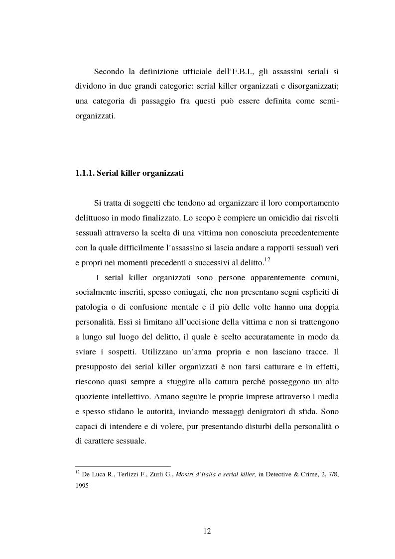 Anteprima della tesi: La figura del serial killer: aspetti della psicosessualità deviata, Pagina 9