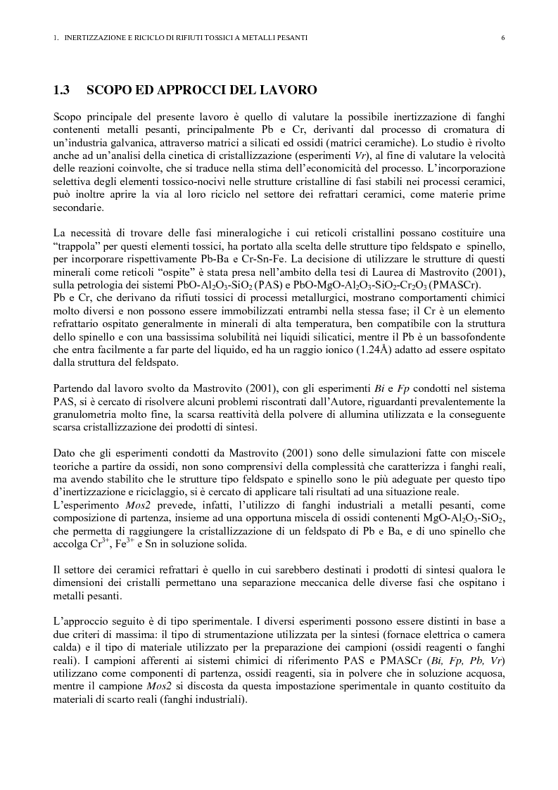 Anteprima della tesi: Inertizzazione di fanghi industriali a metalli pesanti in matrici a silicati ed ossidi: prove sperimentali, Pagina 8