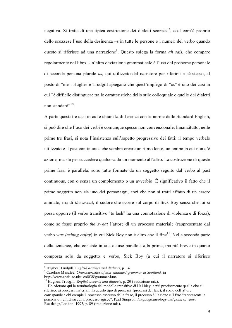 Anteprima della tesi: Trainspotting: un'analisi liguistica, Pagina 8