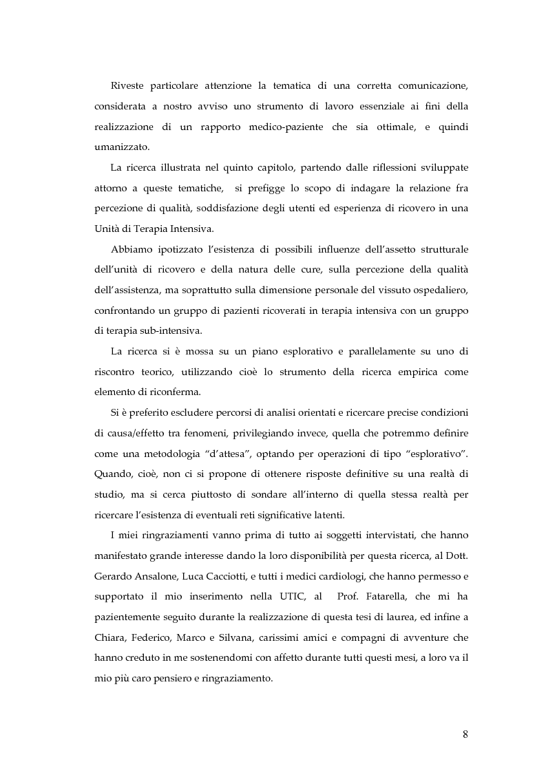 Anteprima della tesi: Indagine sperimentale di qualità percepita. Un confronto fra gruppi di pazienti di unità di terapia intensiva VS terapia subintensiva, Pagina 3