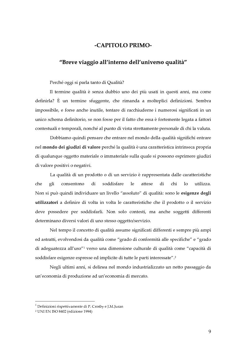 Anteprima della tesi: Indagine sperimentale di qualità percepita. Un confronto fra gruppi di pazienti di unità di terapia intensiva VS terapia subintensiva, Pagina 4
