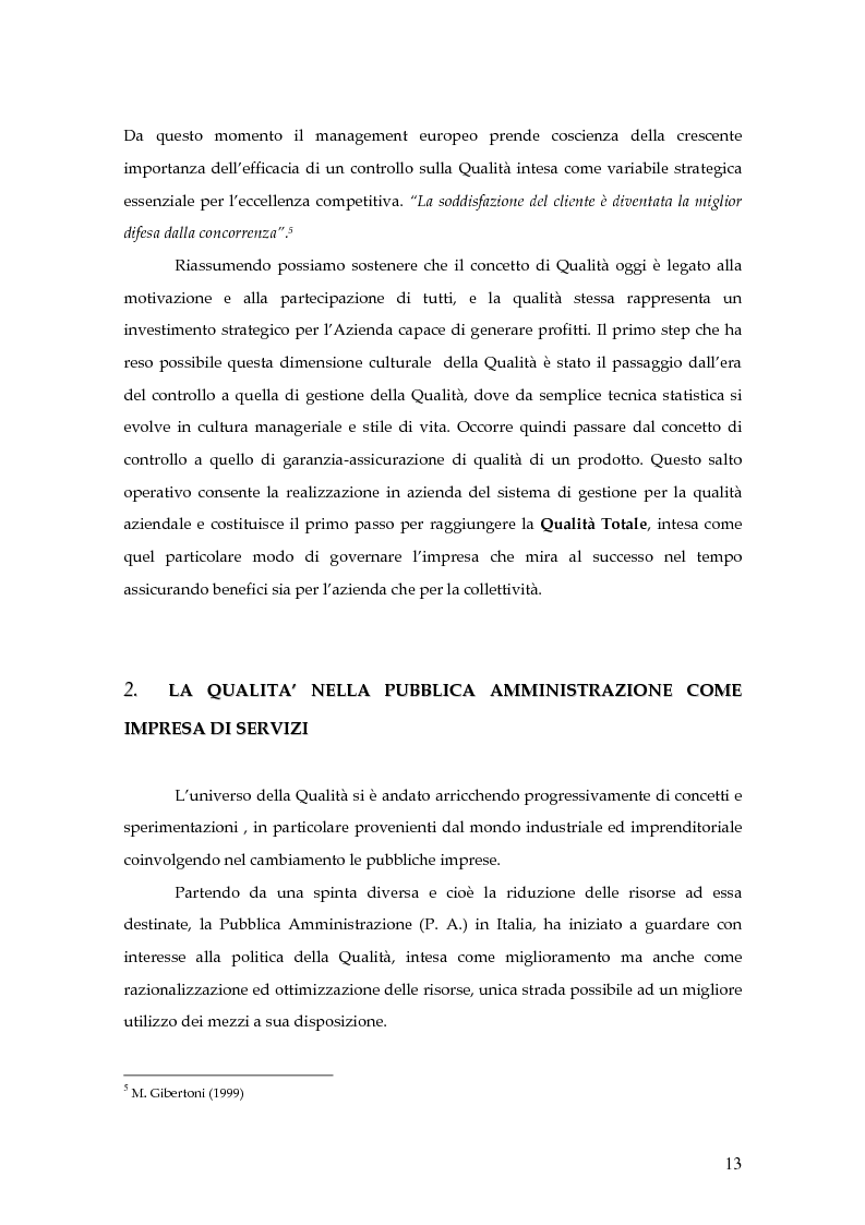 Anteprima della tesi: Indagine sperimentale di qualità percepita. Un confronto fra gruppi di pazienti di unità di terapia intensiva VS terapia subintensiva, Pagina 8