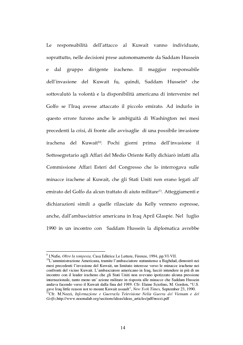 Anteprima della tesi: Gli Stati Uniti e la Guerra del Golfo: tra sindrome del Vietnam e nuovo ordine mondiale, Pagina 12