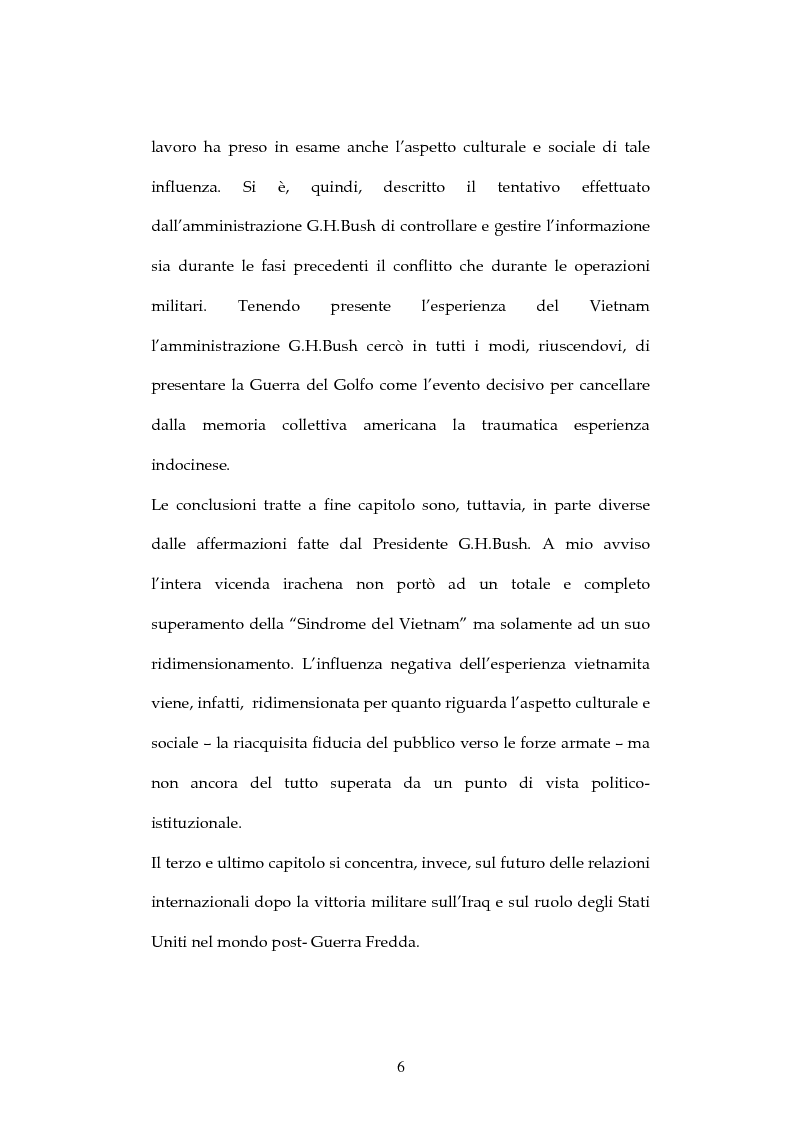 Anteprima della tesi: Gli Stati Uniti e la Guerra del Golfo: tra sindrome del Vietnam e nuovo ordine mondiale, Pagina 4