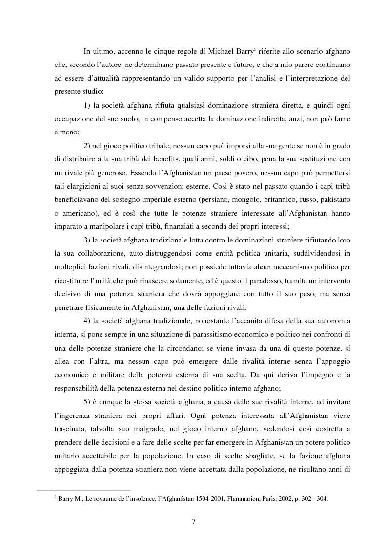 Anteprima della tesi: Afghanistan: il vecchio e il nuovo grande gioco, Pagina 7