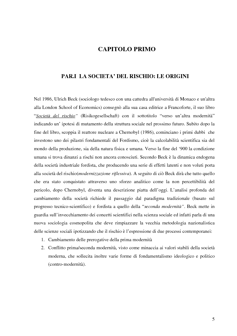 Anteprima della tesi: La fine del rischio zero, Pagina 2
