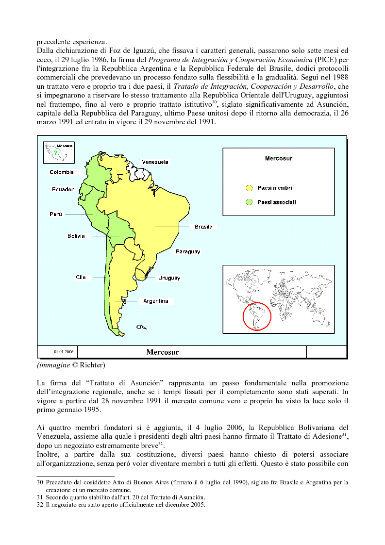 Anteprima della tesi: Mercosur: integrazione dei paesi sudamericani e il rapporto privilegiato con l'Europa, Pagina 8