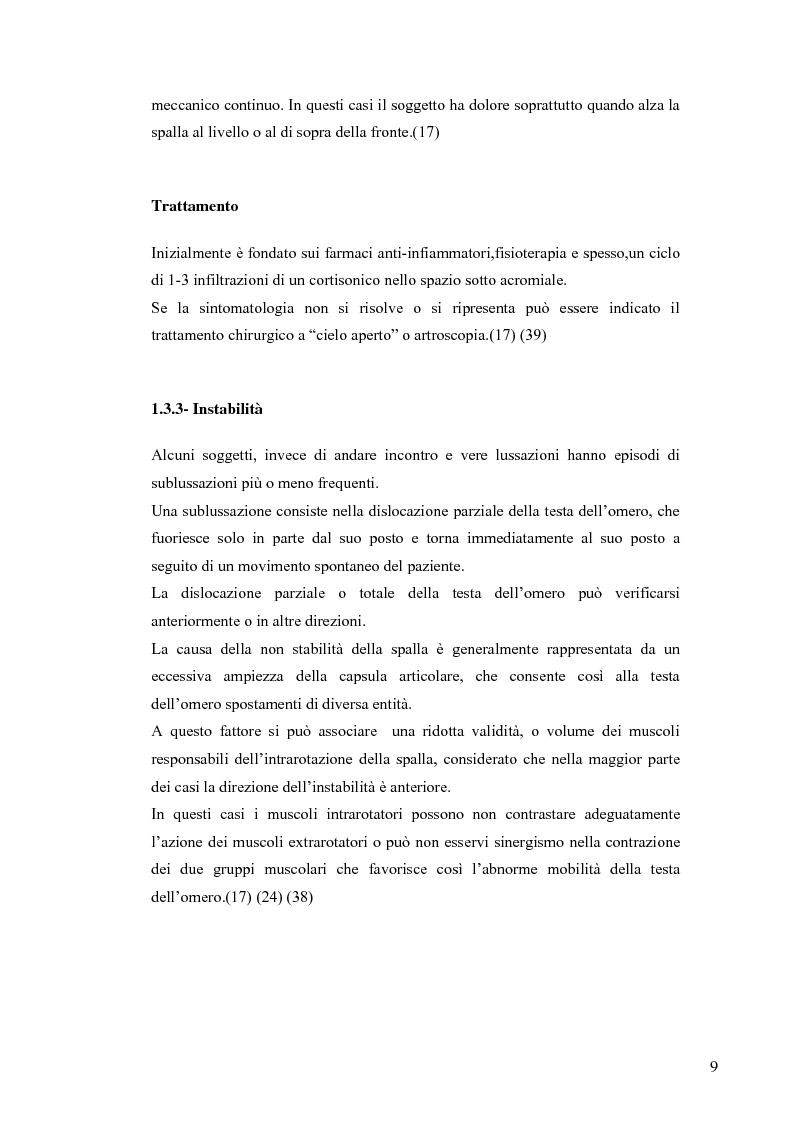 Anteprima della tesi: Eventi traumatici e da overuse del cingolo scapolo-omerale nella pallavolo. Prevenzione e compensazione, Pagina 9