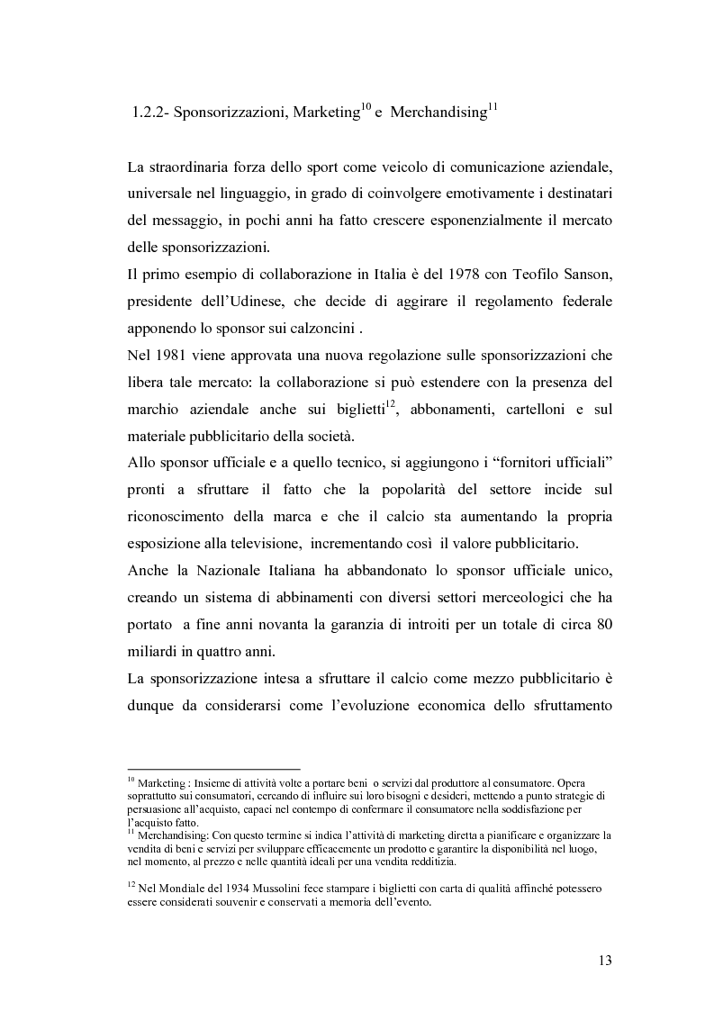 Anteprima della tesi: Calcio e Politica: Globale, Nazionale, Locale, Pagina 10