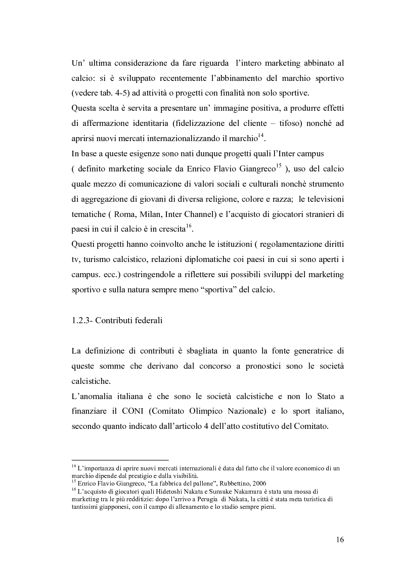 Anteprima della tesi: Calcio e Politica: Globale, Nazionale, Locale, Pagina 13