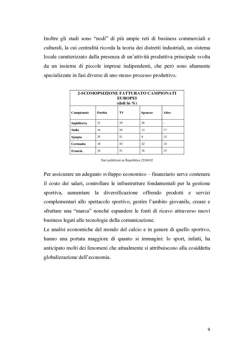 Anteprima della tesi: Calcio e Politica: Globale, Nazionale, Locale, Pagina 6