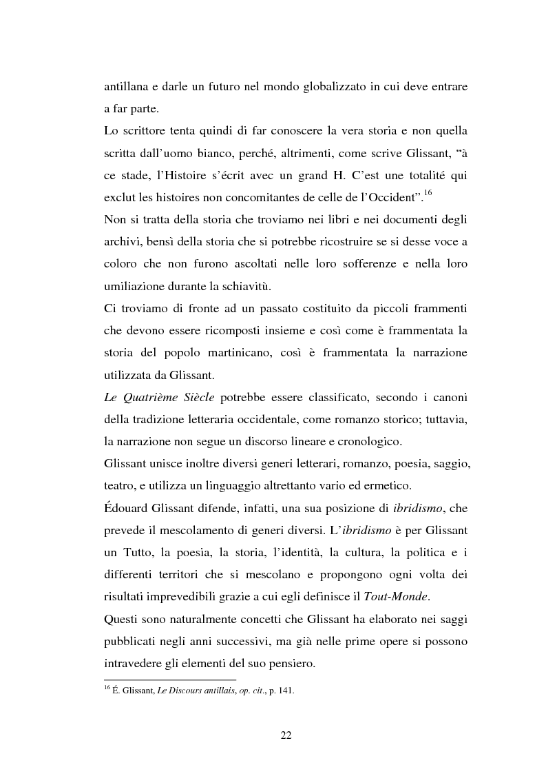 Estratto dalla tesi: La ricostruzione della memoria nel romanzo di Edouard Glissant: Le Quatrième Siècle