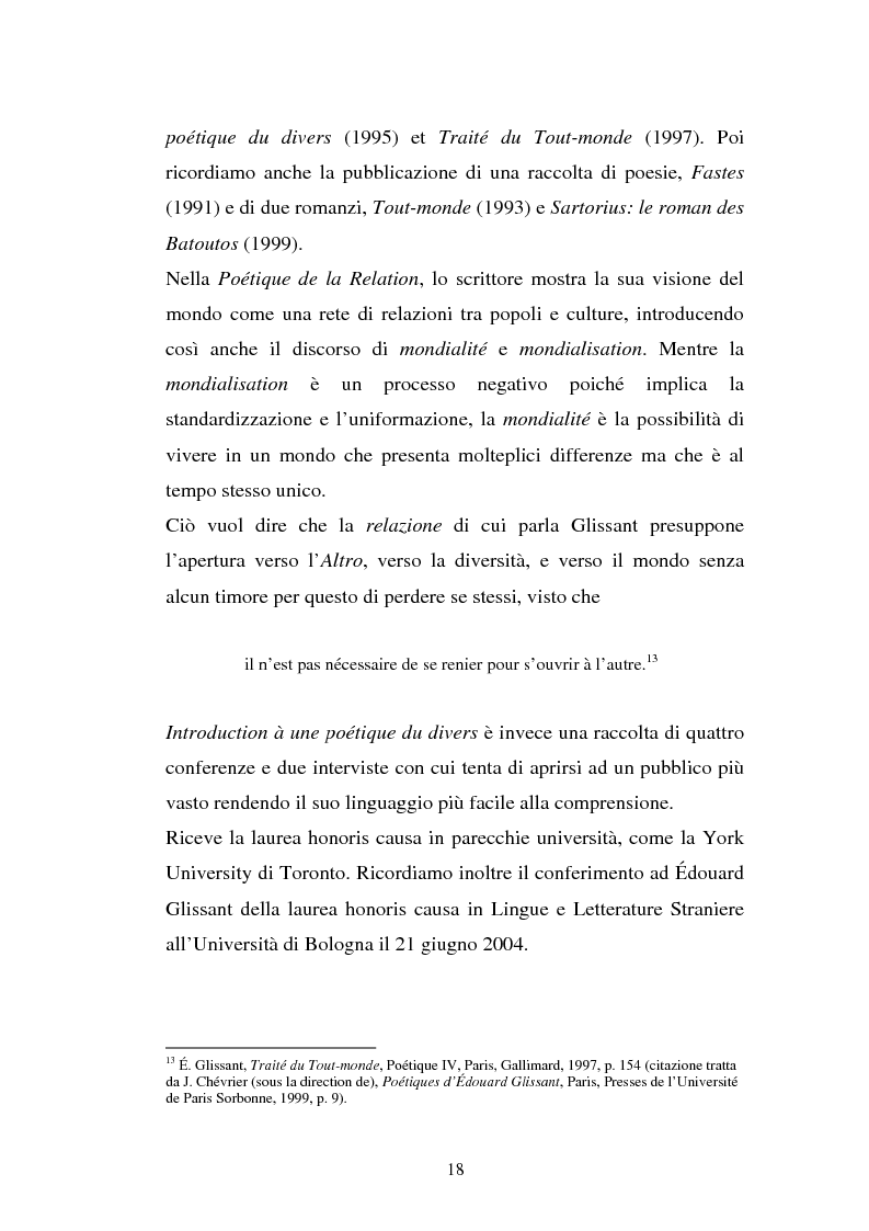 Anteprima della tesi: La ricostruzione della memoria nel romanzo di Edouard Glissant: Le Quatrième Siècle, Pagina 15
