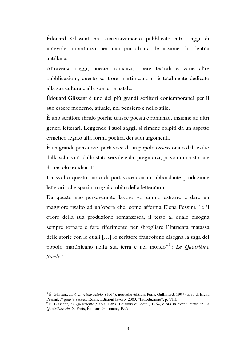 Anteprima della tesi: La ricostruzione della memoria nel romanzo di Edouard Glissant: Le Quatrième Siècle, Pagina 6