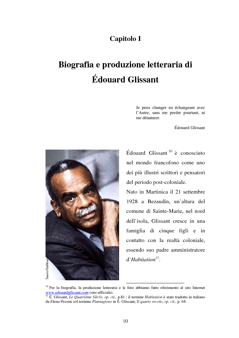 Anteprima della tesi: La ricostruzione della memoria nel romanzo di Edouard Glissant: Le Quatrième Siècle, Pagina 7
