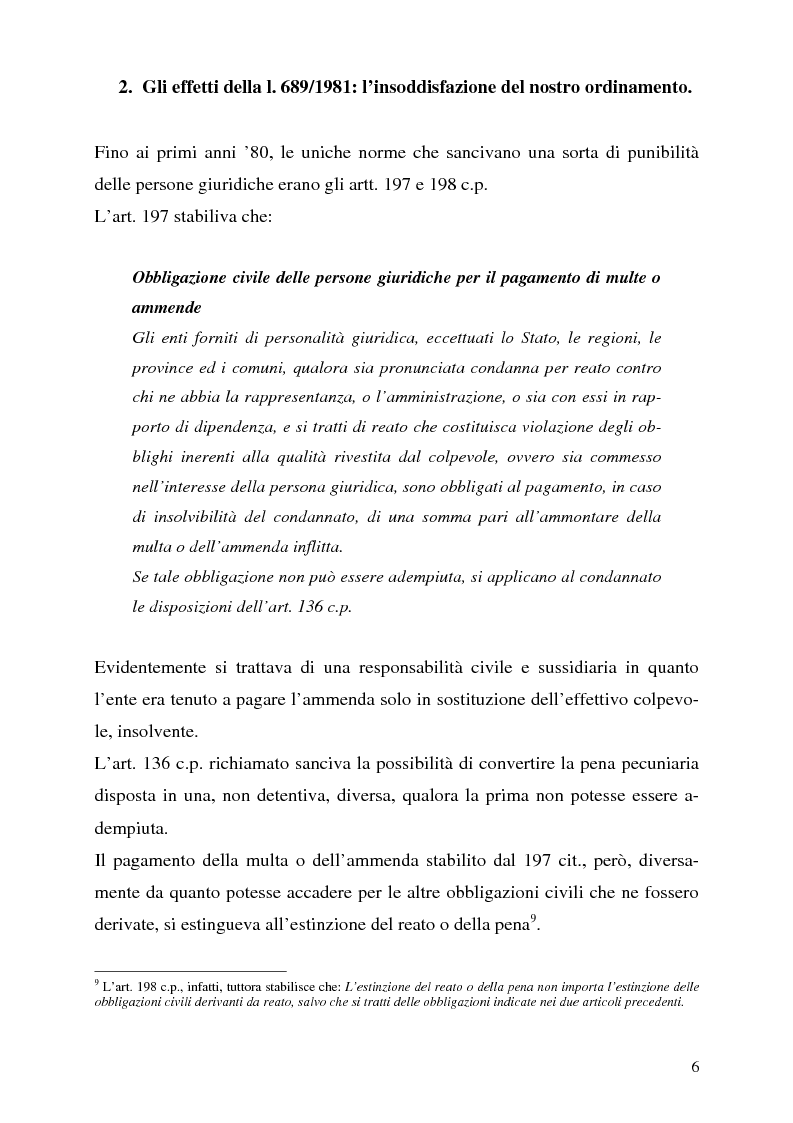 Anteprima della tesi: La responsabilità penale delle persone giuridiche, Pagina 6