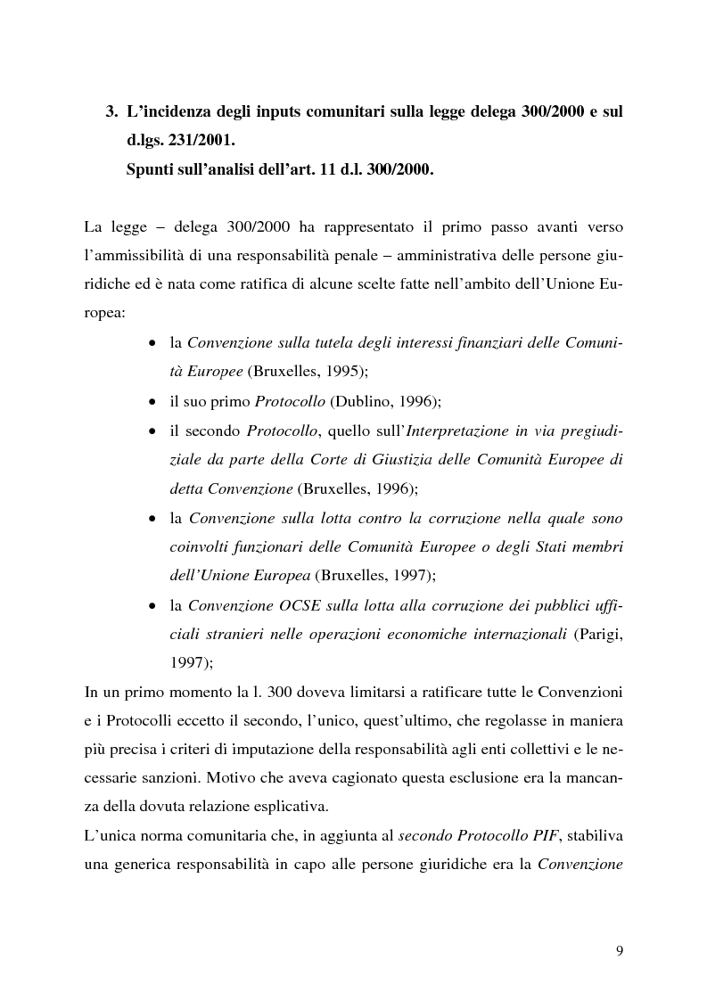 Anteprima della tesi: La responsabilità penale delle persone giuridiche, Pagina 9