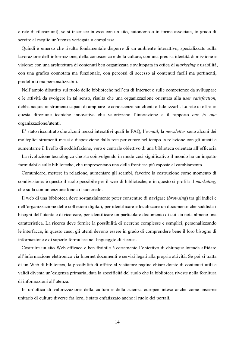 Anteprima della tesi: Gli obiettivi, l'efficacia e l'usabilità dei siti web degli enti culturali. Didattica, ricerca e accesso all'informazione nelle biblioteche universitarie e nei musei, Pagina 10