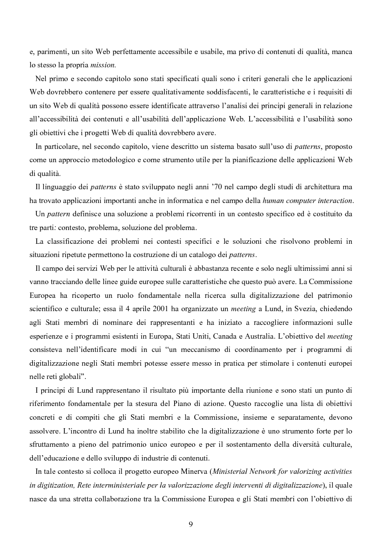 Anteprima della tesi: Gli obiettivi, l'efficacia e l'usabilità dei siti web degli enti culturali. Didattica, ricerca e accesso all'informazione nelle biblioteche universitarie e nei musei, Pagina 5