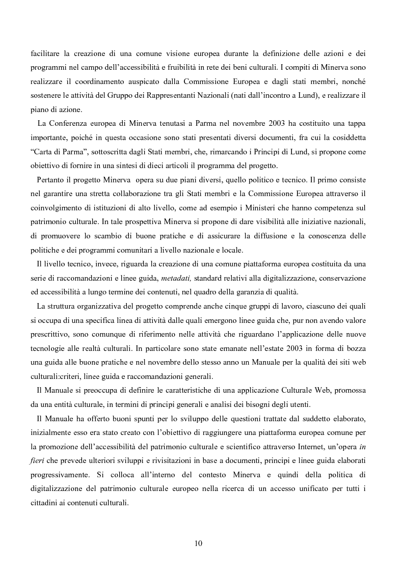 Anteprima della tesi: Gli obiettivi, l'efficacia e l'usabilità dei siti web degli enti culturali. Didattica, ricerca e accesso all'informazione nelle biblioteche universitarie e nei musei, Pagina 6