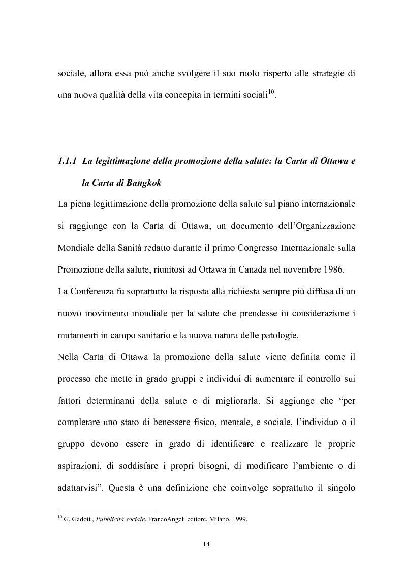 Anteprima della tesi: Promuovere la salute. Il caso del SEDES dell'Umbria, Pagina 14