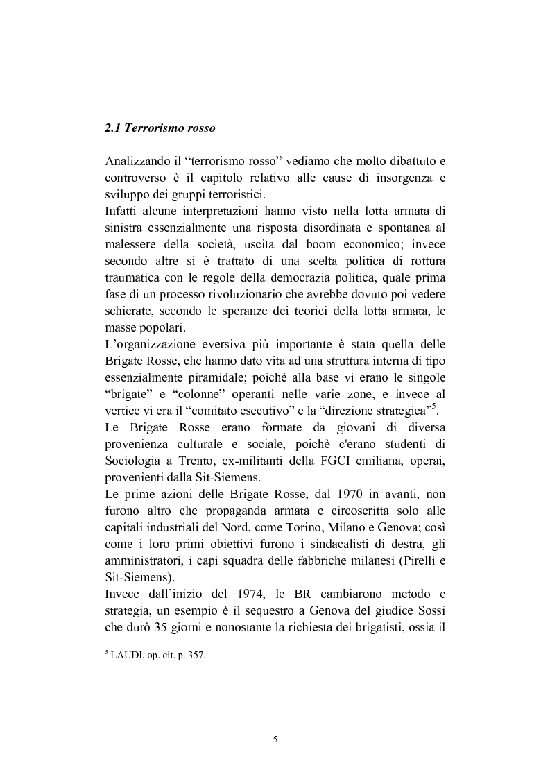 Anteprima della tesi: La nozione di ''terrorismo'' nel diritto penale (art.270 ss), Pagina 5