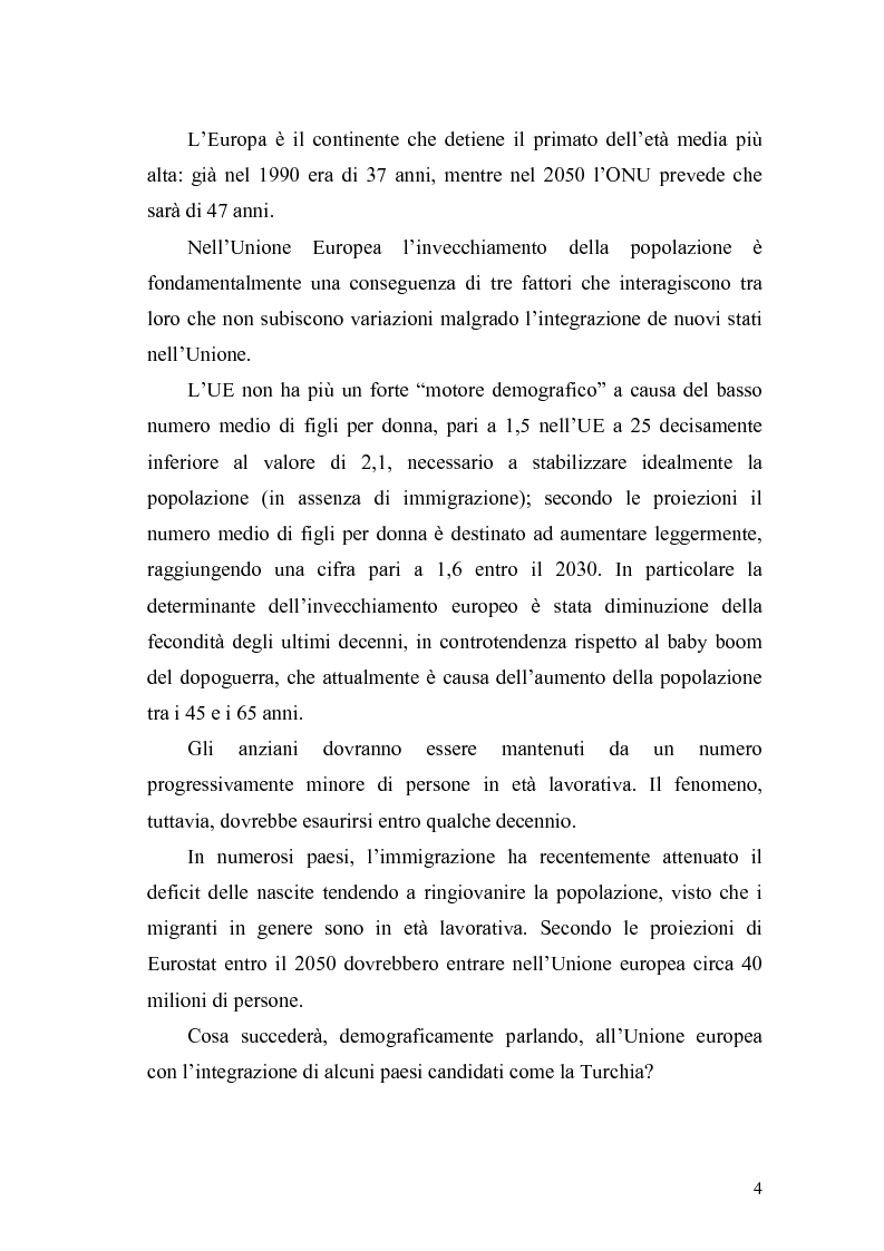 Anteprima della tesi: L'ingresso della Turchia nell'Unione Europea: quali conseguenze sul processo di invecchiamento ?, Pagina 2